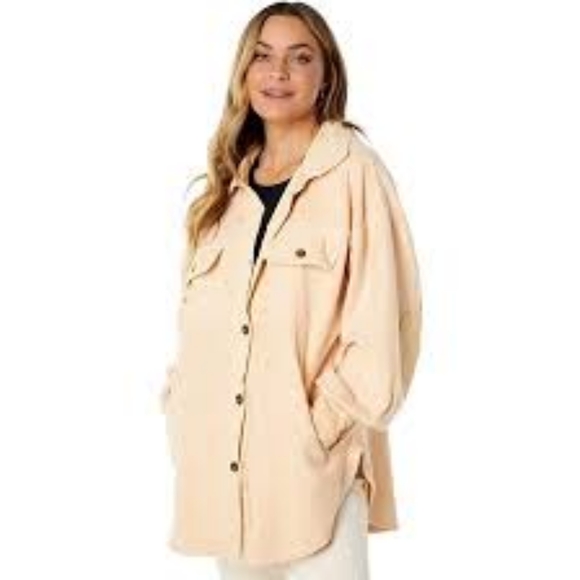 BNWT FREE PEOPLE Ruby Shacket Peach - medium - Picture 2 of 3